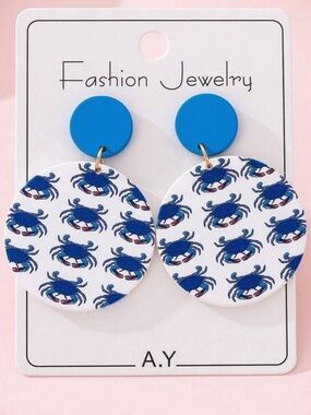 Blue Crab Earrings